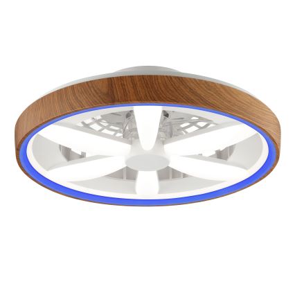 Brilliant - LED RGBW Pritemdomas lubinis ventiliatorius GAIANO LED/24W/230V 2700-6500K diametras 48 cm ruda + nuotolinio valdymo pultas