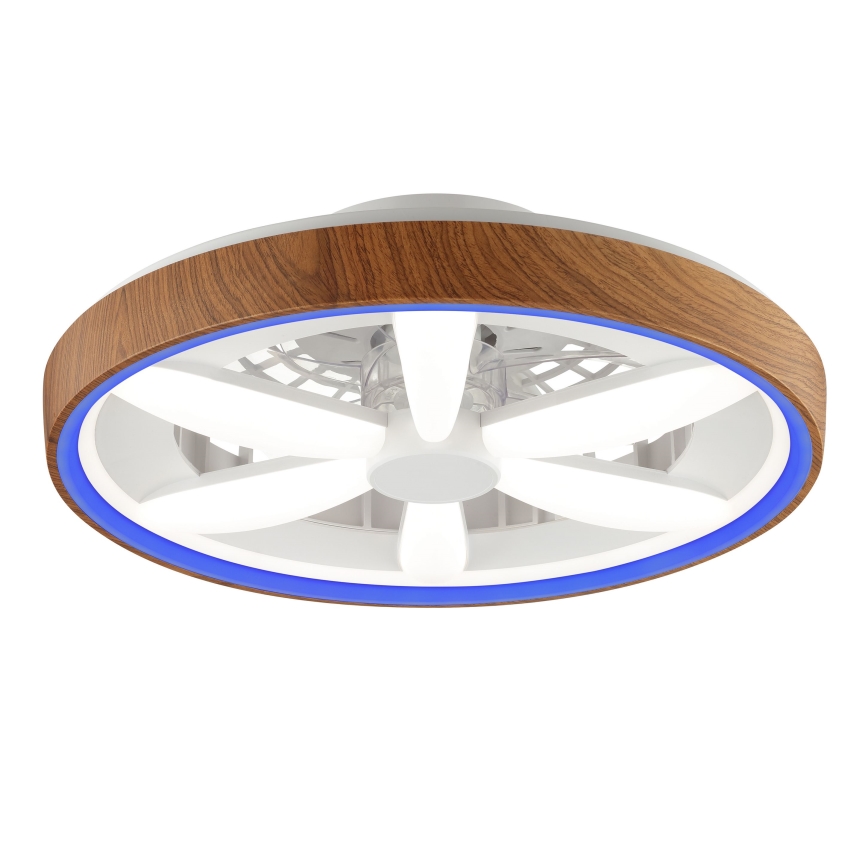 Brilliant - LED RGBW Pritemdomas lubinis ventiliatorius GAIANO LED/24W/230V 2700-6500K diametras 48 cm ruda + nuotolinio valdymo pultas