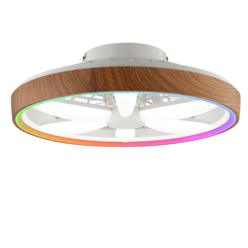 Brilliant - LED RGBW Pritemdomas lubinis ventiliatorius GAIANO LED/24W/230V 2700-6500K diametras 48 cm ruda + nuotolinio valdymo pultas