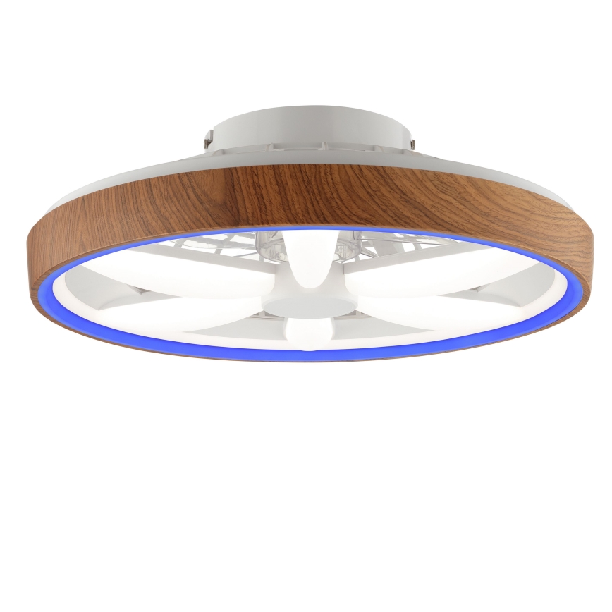 Brilliant - LED RGBW Pritemdomas lubinis ventiliatorius GAIANO LED/24W/230V 2700-6500K diametras 48 cm ruda + nuotolinio valdymo pultas