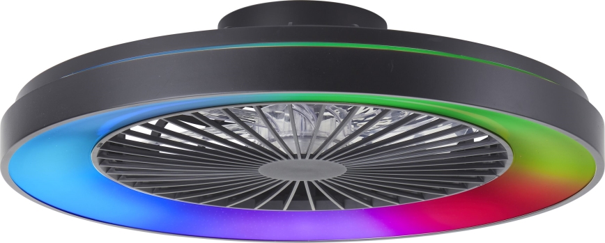 Brilliant - LED RGBW Pritemdomas lubinis ventiliatorius MAZZARO LED/24W/230V 3000-6500K diametras 58 cm juoda + nuotolinio valdymo pultas