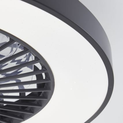 Brilliant - LED RGBW Pritemdomas lubinis ventiliatorius MAZZARO LED/24W/230V 3000-6500K diametras 58 cm juoda + nuotolinio valdymo pultas