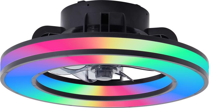 Brilliant - LED RGBW Pritemdomas lubinis ventiliatorius MONDELLO LED/26W/230V 2700-6500K diametras 41 cm juoda + nuotolinio valdymo pultas