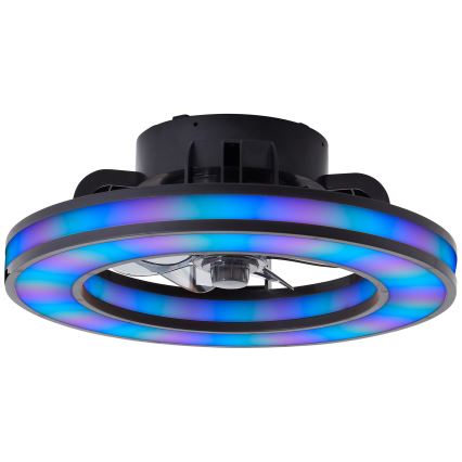 Brilliant - LED RGBW Pritemdomas lubinis ventiliatorius MONDELLO LED/26W/230V 2700-6500K diametras 41 cm juoda + nuotolinio valdymo pultas