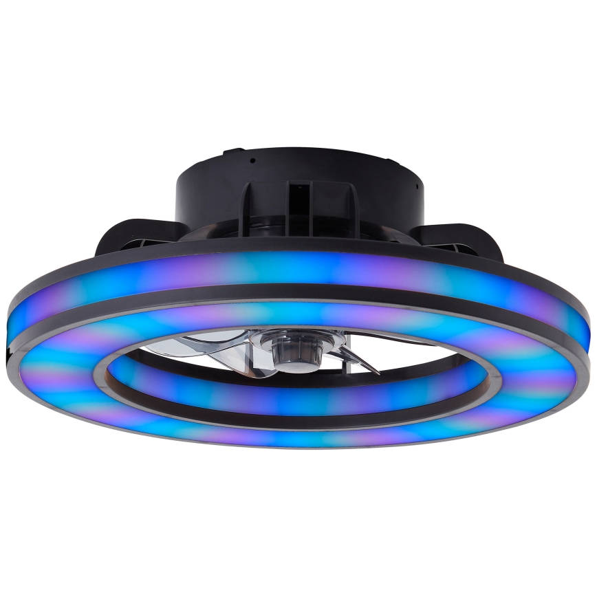 Brilliant - LED RGBW Pritemdomas lubinis ventiliatorius MONDELLO LED/26W/230V 2700-6500K diametras 41 cm juoda + nuotolinio valdymo pultas