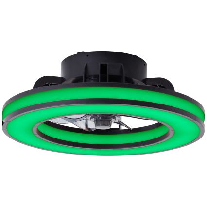 Brilliant - LED RGBW Pritemdomas lubinis ventiliatorius MONDELLO LED/26W/230V 2700-6500K diametras 41 cm juoda + nuotolinio valdymo pultas