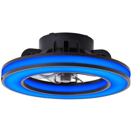 Brilliant - LED RGBW Pritemdomas lubinis ventiliatorius MONDELLO LED/26W/230V 2700-6500K diametras 41 cm juoda + nuotolinio valdymo pultas