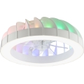 Brilliant - LED RGBW Pritemdomas lubinis ventiliatorius su šviestuvu FANORA LED/30W/230V 2700-6500K diametras 46 cm balta + nuotolinio valdymo pultas