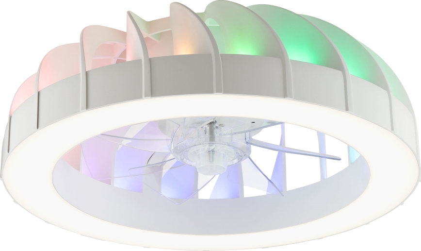 Brilliant - LED RGBW Pritemdomas lubinis ventiliatorius su šviestuvu FANORA LED/30W/230V 2700-6500K diametras 46 cm balta + nuotolinio valdymo pultas