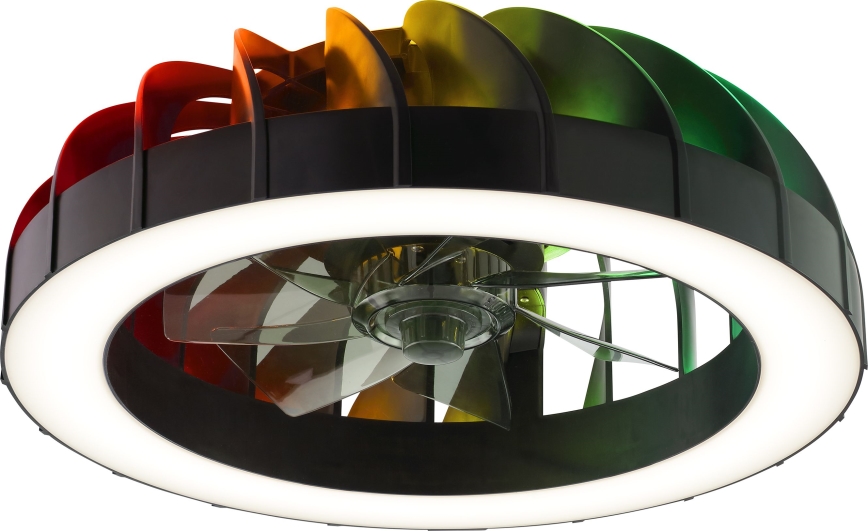Brilliant - LED RGBW Pritemdomas lubinis ventiliatorius su šviestuvu FANORA LED/30W/230V 2700-6500K diametras 46 cm juoda + nuotolinio valdymo pultas
