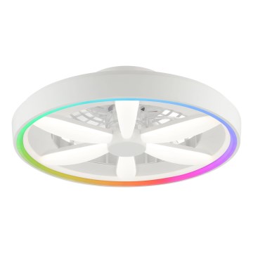 Brilliant - LED RGBW Pritemdomas lubinis ventiliatorius su šviestuvu GAIANO LED/48W/230V 2700-6500K balta + nuotolinio valdymo pultas