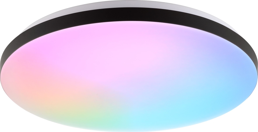 Brilliant - LED RGBW Reguliuojamas lubinis šviestuvas LIVIO LED/20W/230V 3000-6500K diametras 49 cm juoda + nuotolinio valdymo pultas