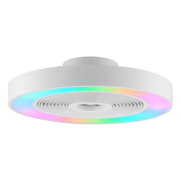 Brilliant - LED RGBW reguliuojamas lubinis šviestuvas su ventiliatoriumi CATANIA LED/37W/230V 2700-6500K Ø 48,6 cm baltas + nuotolinis pultas