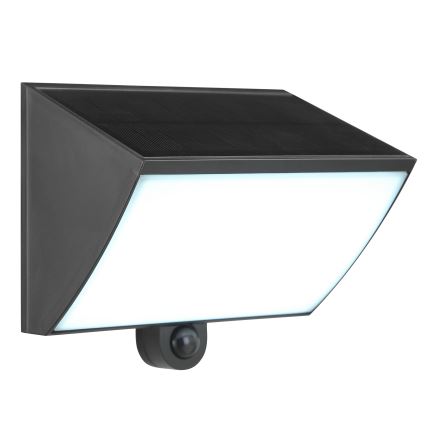 Brilliant - SIERRA saulės LED sieninis šviestuvas su jutikliu LED/6W/3,7V 2700/4000/6500K 2000 mAh IP54 juodas