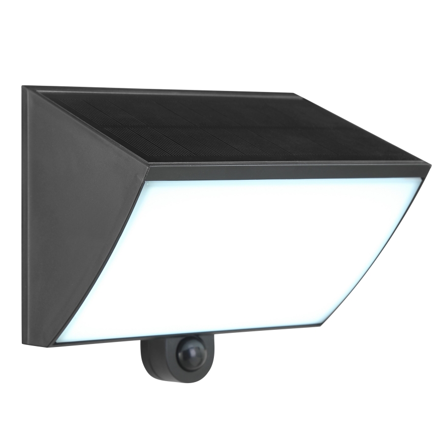 Brilliant - SIERRA saulės LED sieninis šviestuvas su jutikliu LED/6W/3,7V 2700/4000/6500K 2000 mAh IP54 juodas