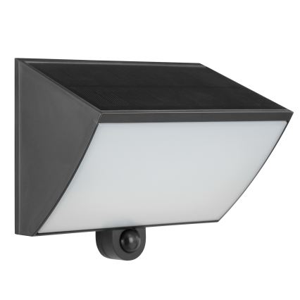 Brilliant - SIERRA saulės LED sieninis šviestuvas su jutikliu LED/6W/3,7V 2700/4000/6500K 2000 mAh IP54 juodas