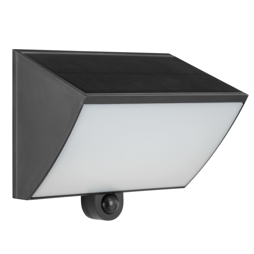 Brilliant - SIERRA saulės LED sieninis šviestuvas su jutikliu LED/6W/3,7V 2700/4000/6500K 2000 mAh IP54 juodas