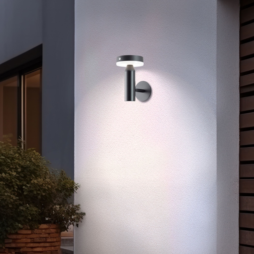 Brilliant - LED sieninis šviestuvas su jutikliu, įkraunamas saulės energija MAGUA LED/4W/3,7V 2000 mAh IP44