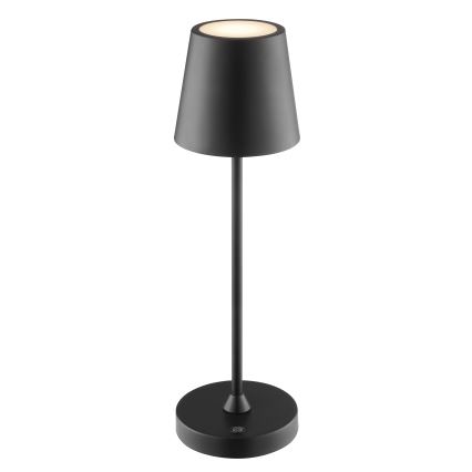Brilliant - LED reguliuojama įkraunama jutiklinė lauko stalo lempa ELORA LED/2,5W/5V 2700K 2600 mAh IP44 juoda