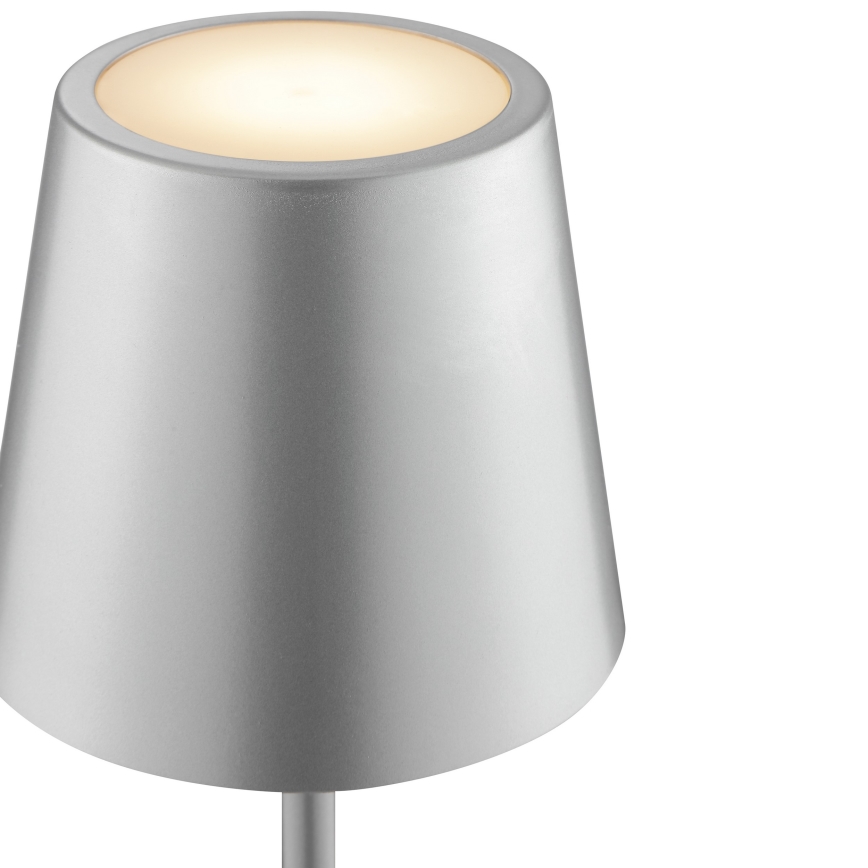 Brilliant - LED dimeriuojama įkraunama jutiklinė lauko stalo lempa ELORA LED/2,5W/5V 2700K 2600 mAh IP44 sidabrinė