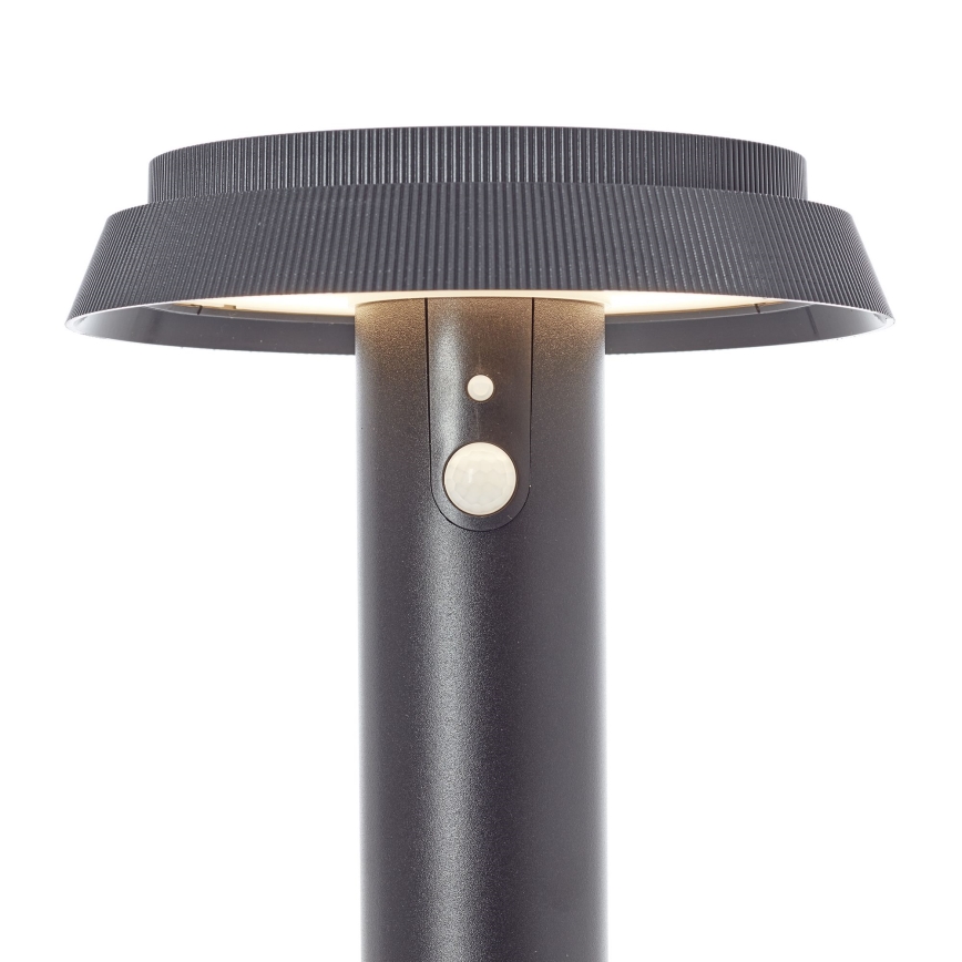 Brilliant - LED šviestuvas, įkraunamas saulės energija su jutikliu ALVERO LED/4W/3,7V 70 cm IP44 juoda