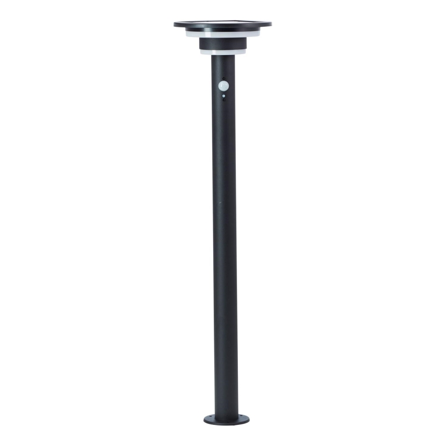 Brilliant - LED šviestuvas, įkraunamas saulės energija su jutikliu GARVINA LED/3W/3,7V 2000 mAh 85 cm IP44 juoda