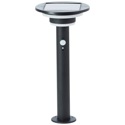 Brilliant - LED šviestuvas, įkraunamas saulės energija su jutikliu GARVINA LED/3W/3,7V 45 cm IP44 juoda