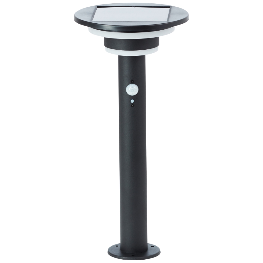 Brilliant - LED šviestuvas, įkraunamas saulės energija su jutikliu GARVINA LED/3W/3,7V 45 cm IP44 juoda