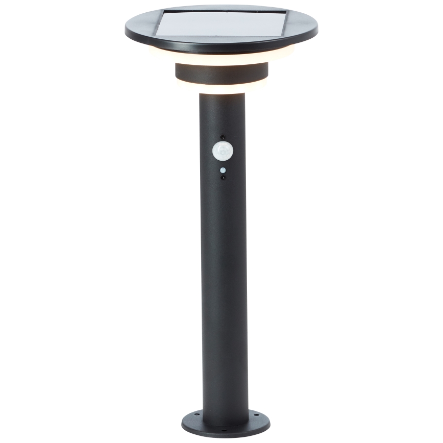 Brilliant - LED šviestuvas, įkraunamas saulės energija su jutikliu GARVINA LED/3W/3,7V 45 cm IP44 juoda