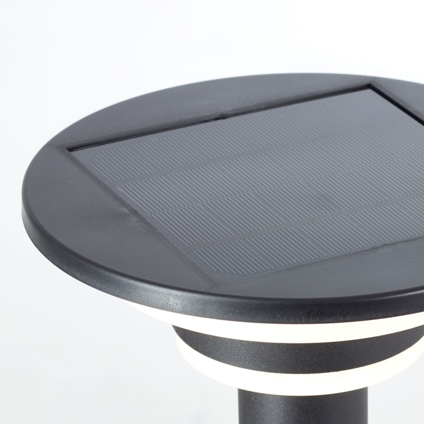 Brilliant - LED šviestuvas, įkraunamas saulės energija su jutikliu GARVINA LED/3W/3,7V 45 cm IP44 juoda