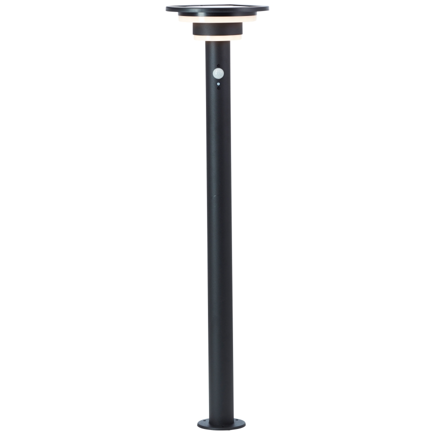 Brilliant - LED šviestuvas, įkraunamas saulės energija su jutikliu GARVINA LED/3W/3,7V 2000 mAh 85 cm IP44 juoda