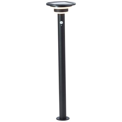 Brilliant - LED šviestuvas, įkraunamas saulės energija su jutikliu GARVINA LED/3W/3,7V 2000 mAh 85 cm IP44 juoda