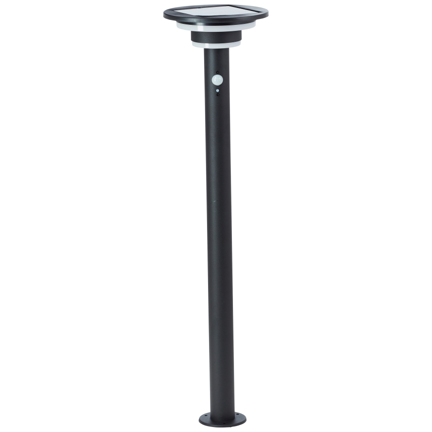 Brilliant - LED šviestuvas, įkraunamas saulės energija su jutikliu GARVINA LED/3W/3,7V 2000 mAh 85 cm IP44 juoda