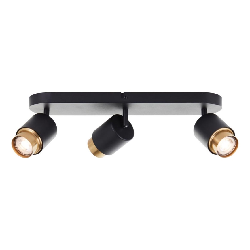 Brilliant - LED taškinis šviestuvas COVELO 3xGU10/5W/230V juoda/auksinė