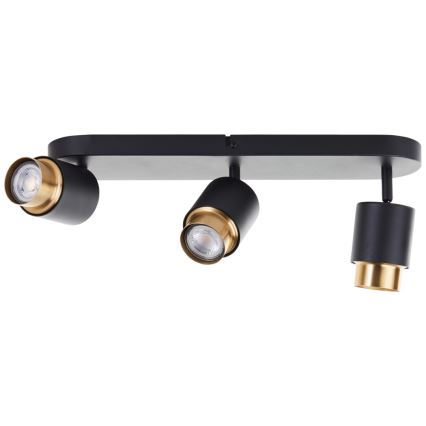 Brilliant - LED taškinis šviestuvas COVELO 3xGU10/5W/230V juoda/auksinė