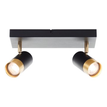 Brilliant - LED taškinis šviestuvas VIGOLO 2xGU10/5W/230V juoda/auksinė