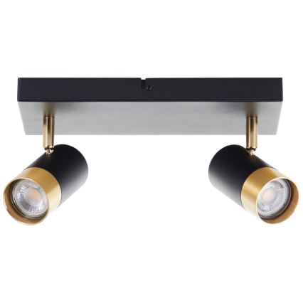 Brilliant - LED taškinis šviestuvas VIGOLO 2xGU10/5W/230V juoda/auksinė