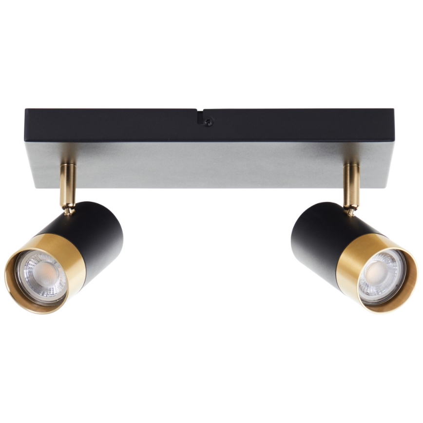 Brilliant - LED taškinis šviestuvas VIGOLO 2xGU10/5W/230V juoda/auksinė