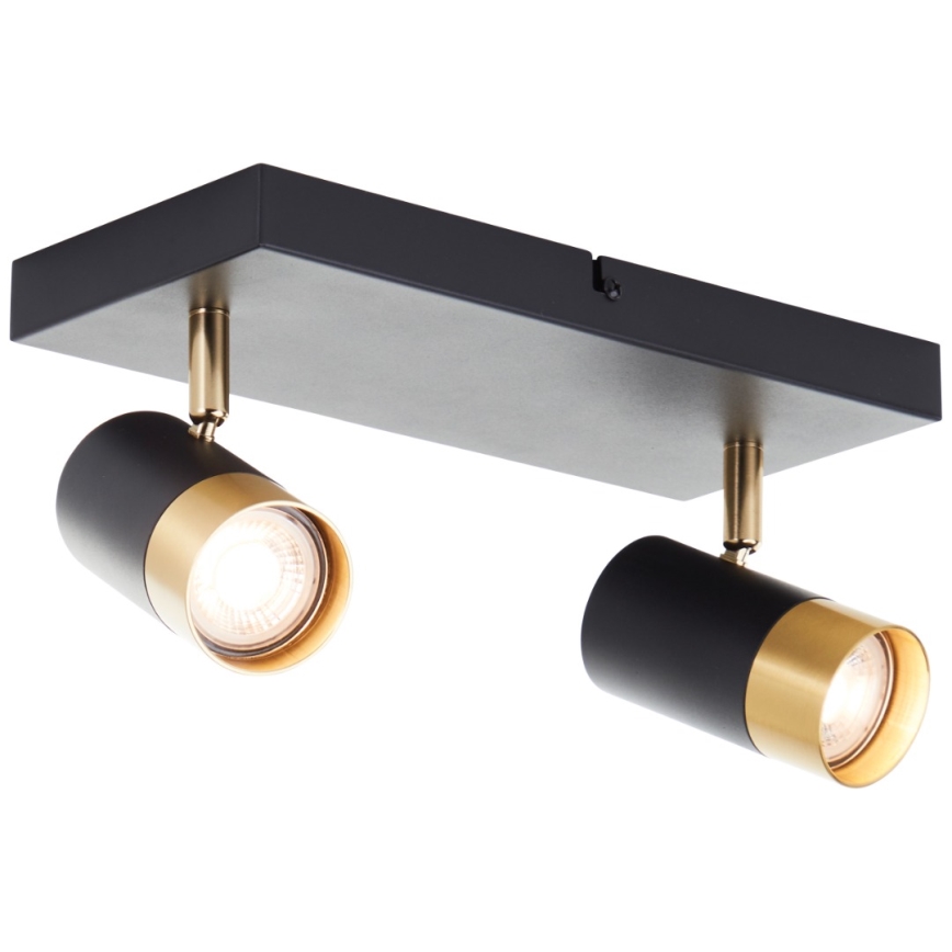 Brilliant - LED taškinis šviestuvas VIGOLO 2xGU10/5W/230V juoda/auksinė