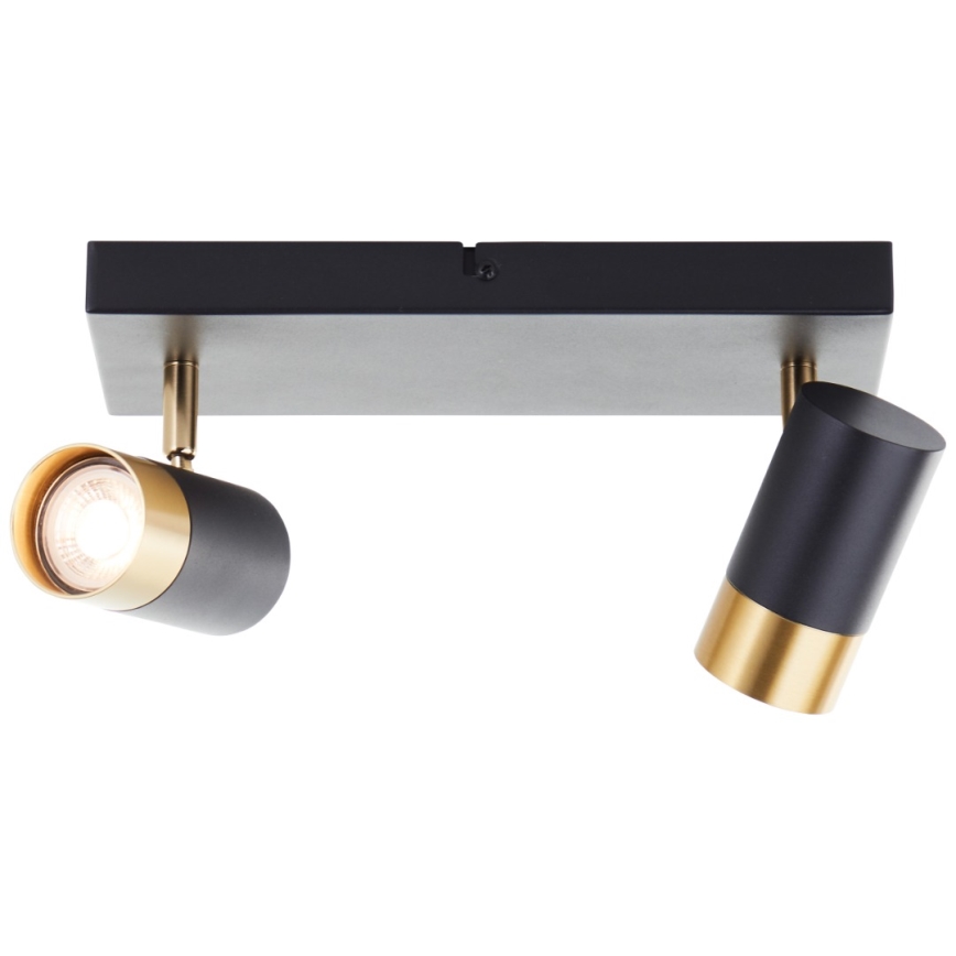 Brilliant - LED taškinis šviestuvas VIGOLO 2xGU10/5W/230V juoda/auksinė