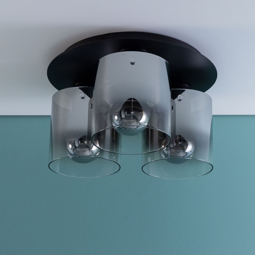 Brilliant - Lubinis šviestuvas BETH 3xE27/60W/230V skersmuo 37 cm juodas/dūminis