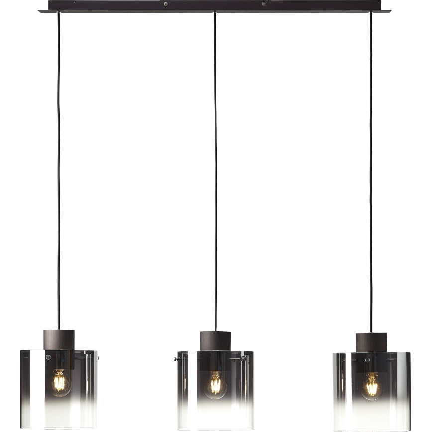 Brilliant - Pakabinama liustra ant laido BETH 3xE27/60W/230V juoda/dūminė