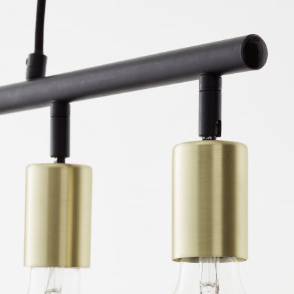 Brilliant - Pakabinama liustra TIFFANY 5xE27/28W/230V, juoda/žalvaris