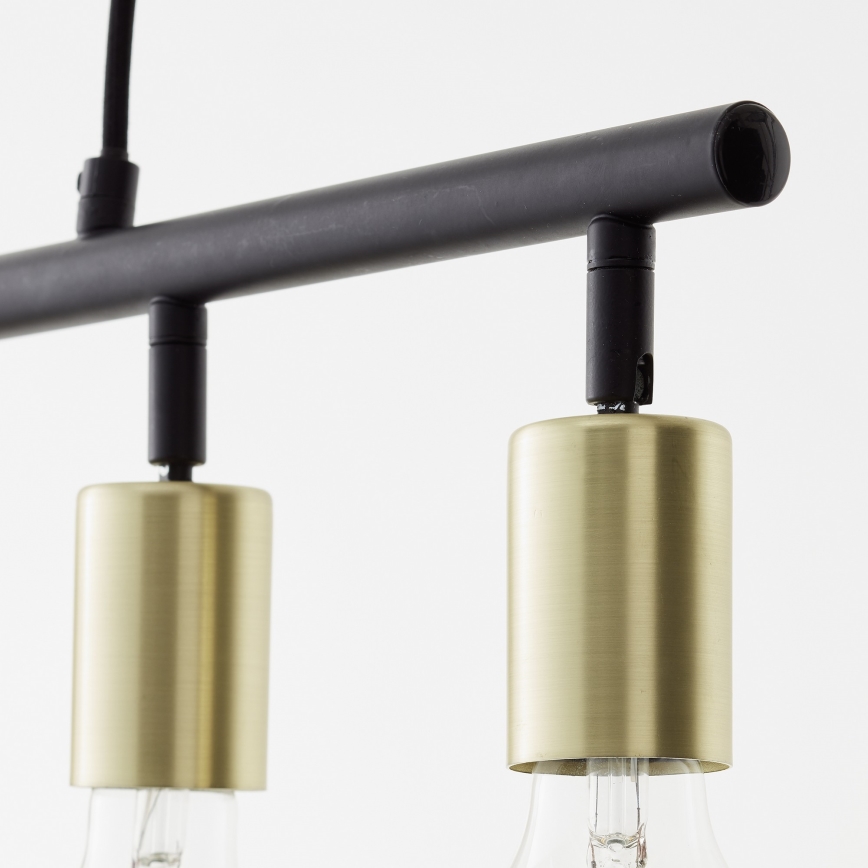 Brilliant - Pakabinama liustra TIFFANY 5xE27/28W/230V, juoda/žalvaris