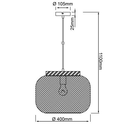 Brilliant - Pakabinamas šviestuvas su laidu GIADA 1xE27/40W/230V Ø 39 cm pilkas