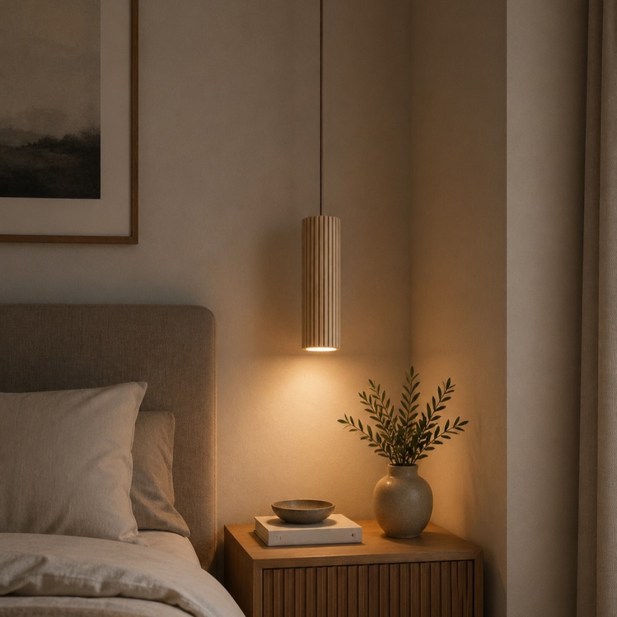 Brilliant - Pakabinamas šviestuvas su laidu LAKEWOOD 1xGU10/10W/230V Ø 10 cm rudas