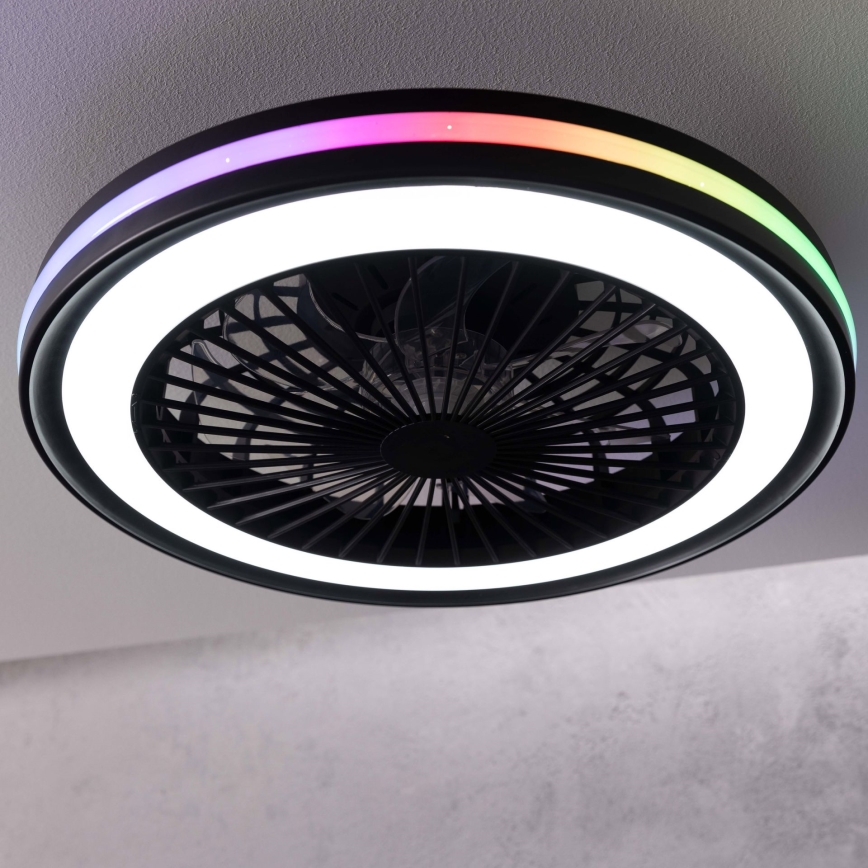 Brilliant - LED RGBW pritemdomas stropinis šviestuvas su ventiliatoriumi PALMERO LED/40W/230V 2700-6500K skersmuo 46,6 cm smėlinis + nuotolinis valdymas