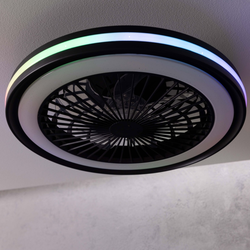 Brilliant - LED RGBW pritemdomas stropinis šviestuvas su ventiliatoriumi PALMERO LED/40W/230V 2700-6500K skersmuo 46,6 cm smėlinis + nuotolinis valdymas