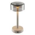 Brilliant - RAZOR lauko stalinis šviestuvas, jutiklinis, įkraunamas, reguliuojamo ryškumo, LED/2,5W/5V 2700K 2600 mAh IP44, pilka