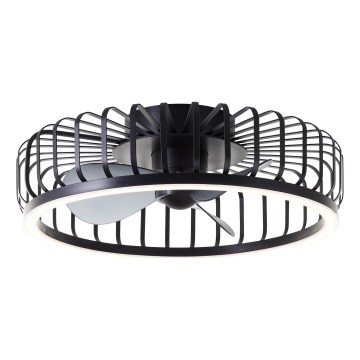 Brilliant – reguliuojamas LED lubinis šviestuvas su ventiliatoriumi CAPO LED/36W/230V 2700-6500K skersmuo 48 cm juodas + su nuotoliniu valdymu